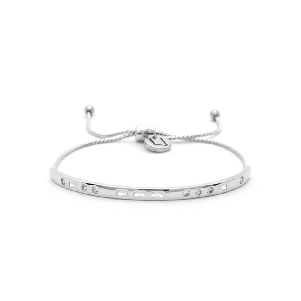 Laura Janelle LOVE Morse Code Adjustable Bracelet Silver‎ Colored With Ceystals